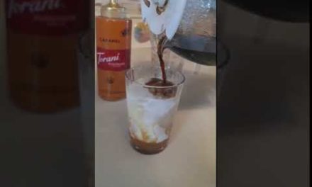 Homemade iced caramel macchiato