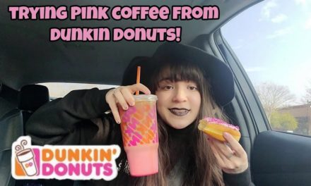 Chloe IRL Trying Pink Velvet Macchiato Coffee from Dunkin Donuts for Valentines Day!