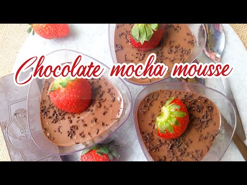 Chocolate Mocha Mousse – Without whipping cream, Eggless,  Easy, Healthy #shorts