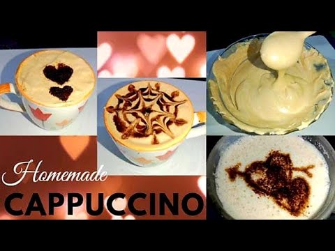 Cafe Style Cappuccino Coffee Recipe। Only 3 Ingrediants Homemade Cappuccino। Valentin…